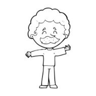 cartoon boy with mustache N13