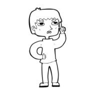 cartoon boy with question N30