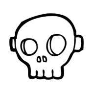 cartoon spooky skull mask N26