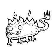 cartoon little fire demon N33