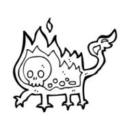 cartoon little fire demon N34