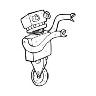 cartoon funny robot N110