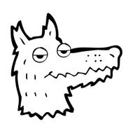 Cartoon Wolf Head N37