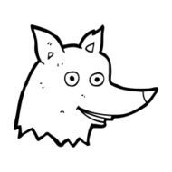 Cartoon Wolf Head N38