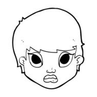 cartoon sulking woman N13