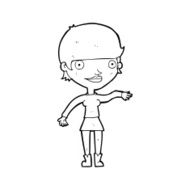 cartoon happy woman N347