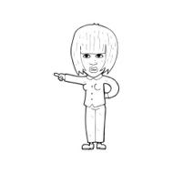 cartoon pointing annoyed woman N12