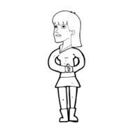 cartoon woman waiting N21