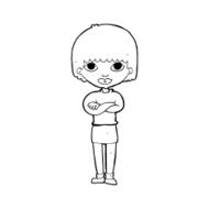 cartoon woman with folded arms N40