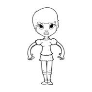 cartoon woman looking annoyed N13