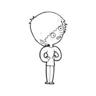 cartoon shocked woman N130