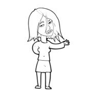 cartoon unhappy woman N13