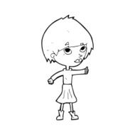 cartoon woman giving thumbs up symbol N86