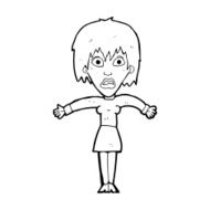 cartoon shocked woman N131