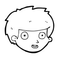 cartoon happy boy&#039;s face N26