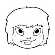 cartoon female face N195
