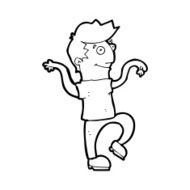 cartoon happy man doing funny dance N23
