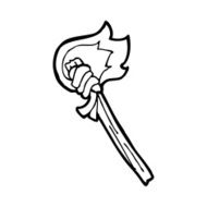 cartoon burning torch N12