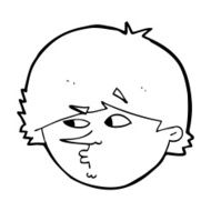 cartoon suspicious man N51