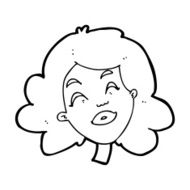 cartoon happy female face N237