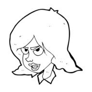 cartoon annoyed woman N251