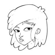 cartoon curious woman N81