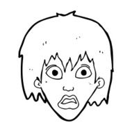 cartoon frightened woman N39