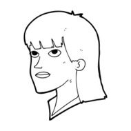 cartoon serious woman N26