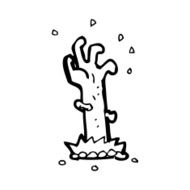 Cartoon Zombie Rising From Grave N44