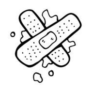 cartoon bloody medical plaster N13