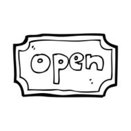 Cartoon Open Sign N12