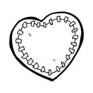 cartoon stitched heart N13