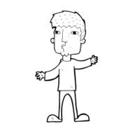 cartoon curious man N94