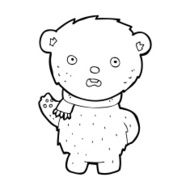 cartoon teddy bear wearing scarf N27