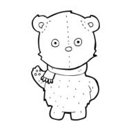cartoon teddy bear wearing scarf N28