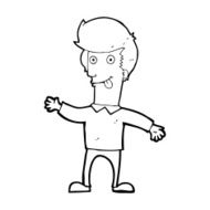 cartoon man sticking out tongue N39