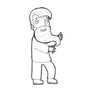 cartoon excited bearded man N13