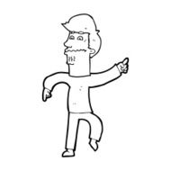 cartoon worried man pointing N38
