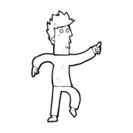 cartoon worried man pointing N39
