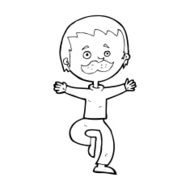 cartoon dancing man with mustache N13