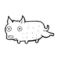 cartoon little dog cocking leg N12