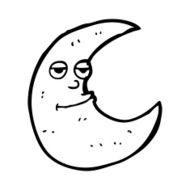 happy cartoon moon N13