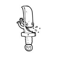 crazy knife cartoon character N13