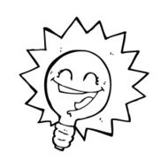 happy light bulb cartoon N5