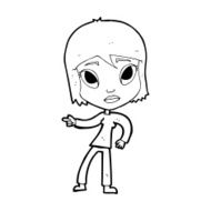 cartoon pointing woman N41