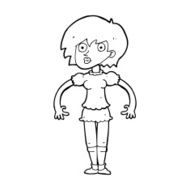 cartoon suprised woman N13