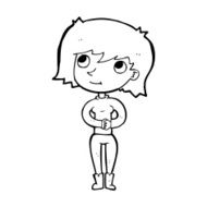 cartoon friendly woman N91