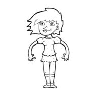 cartoon happy woman N349