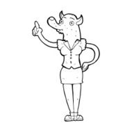 cartoon werewolf woman with idea N9