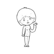 cartoon worried woman N104